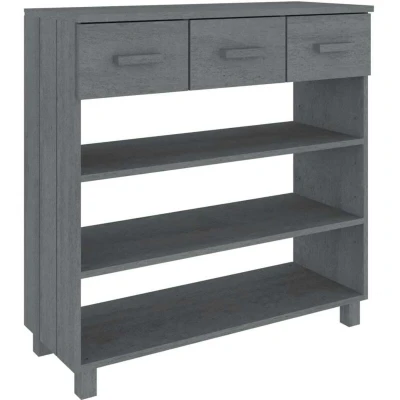 Image of vidaXL Console Table HAMAR Dark Grey 90x35x90 cm Solid Wood Pine