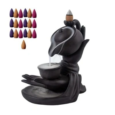 Image of wudoo Burner Buddha Hand Backflow Incense Waterfall Smoke Holder