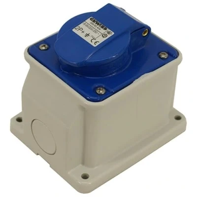 Image of Garage Hook Up Socket 16Amp Waterproof IP44 Caravan / Motorhome Industrial