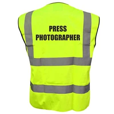 Image of Yellow Hi Vis Vest PRESS PHOTOGRAPHER Waistcoat Safety XXX Large