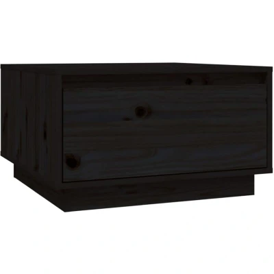 Image of vidaXL Coffee Table Black 55x56x32 cm Solid Wood Pine