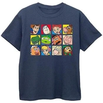 Image of Disney Boys Toy Story Character Squares T Shirt Navy Blue 3 4 Years
