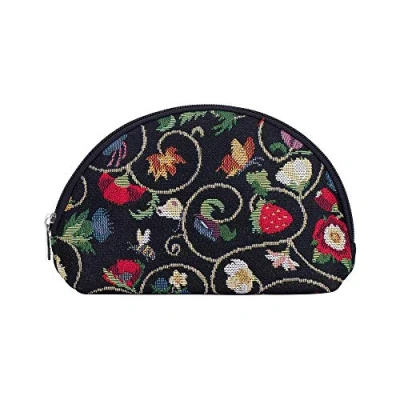 Image of Signare Tapestry Cosmetic Bag Makeup for Women with Garden Flowers and Creatures (Jacobean Dream, COMS Jacob)