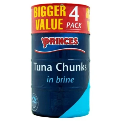 Image of Princes Tuna Chunks in Brine 4 x 185g (Pack of 6 4x160g)