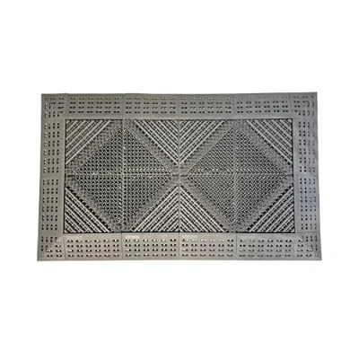 Image of Nicoman Outdoor Entrance Door Mat with Brush, Heavy Duty Modular Interlocking Matting, Standard 4x2 Layout (75x45cm)