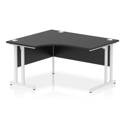 Image of Impulse 1400 LH Crescent Desk Black/White Cantilever Leg