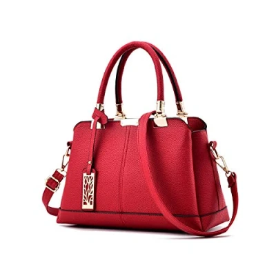 Image of NICOLE &amp; DORIS Woman Handbags Fashion for ladies Top Handle Shoulder Bags PU leather Red