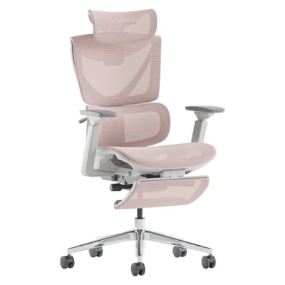 Image of MUSSO V900 Structure Master Ergonomic Office Chair Lumbar Support,4D Adjustable Armrest, 3 Level Backrest, Headrest, Retractable Footrest, Mesh High Back Desk Chairs