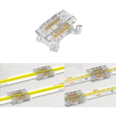 Image of TOKERU LED Strip Light Connector, 20 Pack, 2 Pin 10mm (Strip to Strip) Solder Free Quick Connectors, No Dark Areas, for COB and SMD Lights