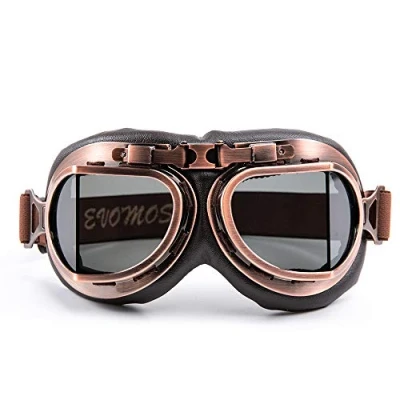 Image of evomosa Motocross Goggles Vintage wind proof Glasses for Motorcycle Cruiser Scooter Biker Racer Touring