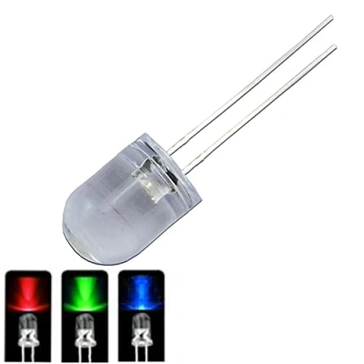 Image of UMTMedia® 10 x RGB Flashing 10mm Ultra Bright LEDs Clear LED Bulb