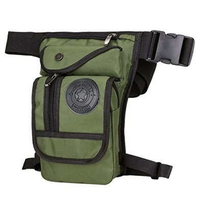 Image of Xieben Nylon Drop Leg Bag for Men Women Motorcycle Bike Hip Bum Belt Waist Fanny Pack Travel Outdoor Camping Tactical Hiking Cycling Crossbody Shoulder Pouch ArmyGreen