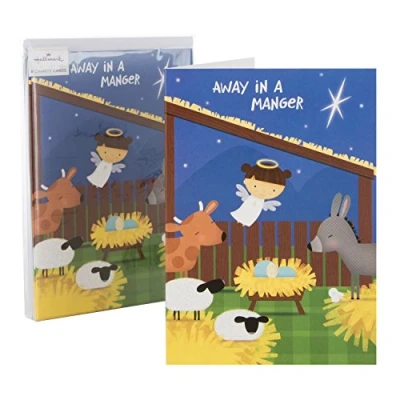 Image of Hallmark Christmas Charity Card Pack &quot;Away in A Manger&quot; of 8