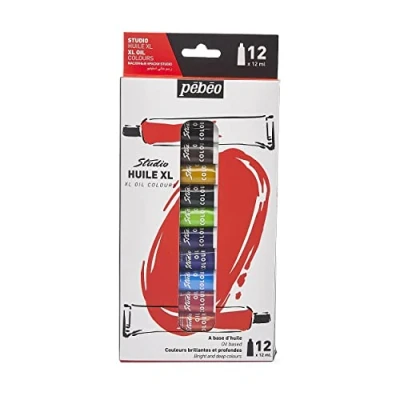 Image of Pebeo XL Oil Studio Paint Set for Professional Artists and Hobby Painters 12 tubes of Colours 668600