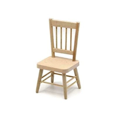 Image of Melody Jane Dolls House Bare Wood Side Chair Unfinished Miniature Dining Room Furniture