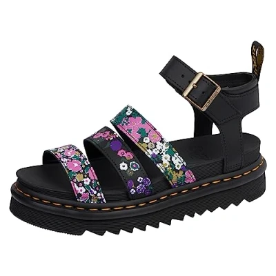 Image of Dr. Martens Women&#039;s Blaire Sandal, Black Hydro Print, 6 UK
