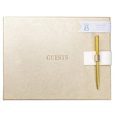 Image of Busy B Wedding guest book 64 page gold with pen