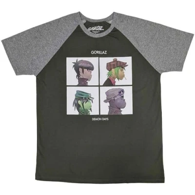 Image of Paradiso Clothing Gorillaz Demon DAYS Raglan Print Tshirt, Women&#039;s, Size: XXL, Green