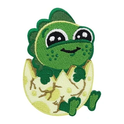 Image of Dino on The Egg Iron Patch Dinosaurs Patches, Cubs Embroidery Patch, T Rex ironable Triceratops Badges Finally Home