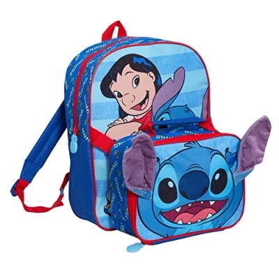 Image of Lilo and Stitch Backpack with Lunch Bag for Kids School 2 Piece Matching Insulated Set