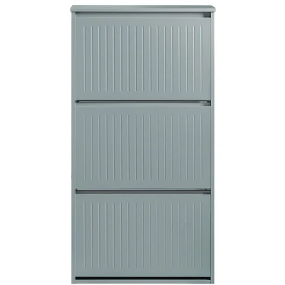 Image of SoBuy 3 Flip drawers Shoe Cabinet Rack Storage Cupboard Light Grey W61 x D26 H120cm FSR165 H HG