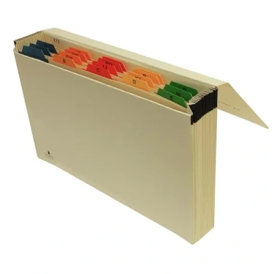 Image of Cathedral Products 19 Pocket Manila Expanding File With Lettered Tabs A Z,Brown