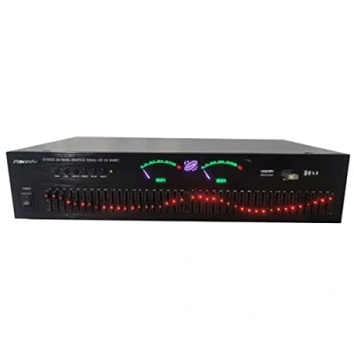 Image of OILYOUNG EQ666BT Dual 20 Band Graphic Equalizer Audio Digital Effects Controller, Hifi Home EQ Tuning Equalizer, Stereo Treble Mid Bass Adjustment, Built in Bluetooth/USB