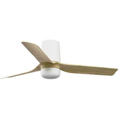 Image of Mini Punt Tub Small Led White, Light Wood DC Ceiling Fan 6 Speed