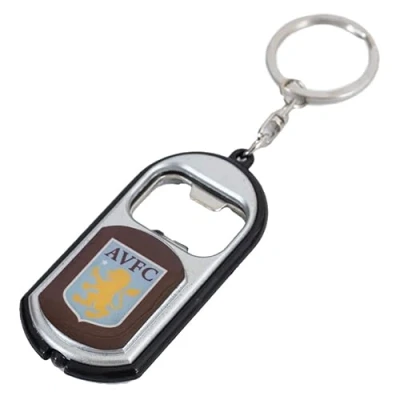 Image of Aston Villa FC Torch Bottle Opener Keyring Complete in Gift Box