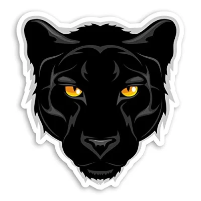 Image of 2 x 10cm Wild Black Panther Vinyl Stickers Jaguar Big Cat Sticker #29801