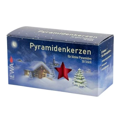 Image of Sigro 50 Pieces Pyramid Candles, 14 x 74 mm, Wax, Red, One Size