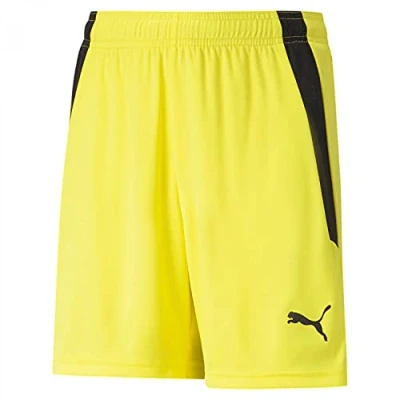 Image of puma Unisex Kids Teamliga Jr Knitted Shorts, Fluo Yellow Black, 116 UK