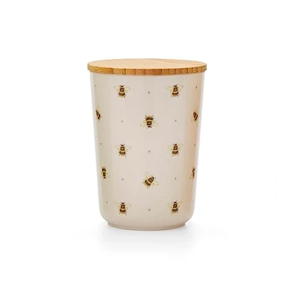 Image of Cooksmart British Designed Kitchen Canisters With Bamboo Lid Storage For Modern Kitchens Tea Coffee and Sugar Set All Types Of (Bumble Bees 2086)