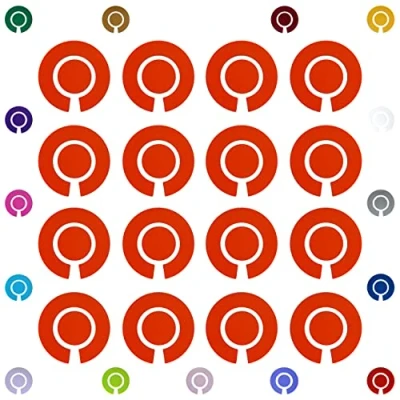 Image of Acclaim Lawn Bowls Identification Stickers Markers 4 Full Sets Of Self Adhesive Plain (Orange)