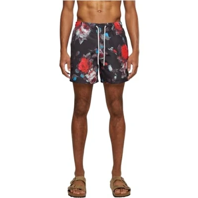 Image of Urban Classics Pattern Swimming shorts, Men&#039;s, Size: 3XL, Black rose aop