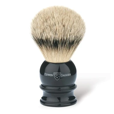 Image of Edwin Jagger Silvertip Badger Ebony Shaving Brush Medium 1EJ466