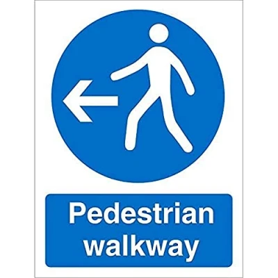 Image of Seco Pedestrian Walkway Left Arrow Sign, 200mm x 300mm 1mm Semi Rigid Plastic