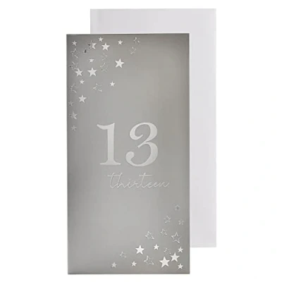 Image of Silver Birthday Money Wallet and Envelope 13th