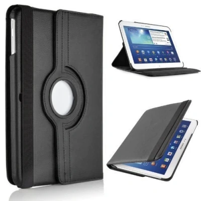 Image of TechDealsUK 360 Degree Rotating Leather Folding Folio Stand Case Cover For Samsung Galaxy Tab 2 10.1 P5100 P5110 (Black)