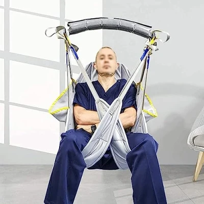 Image of Patient Sling Hoist Lifter, Medical Safety Mesh Sling, Lifting for Toilet, Full Body Transfer Belt, Bed Chair Shower Y