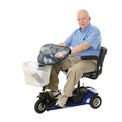 Image of Aidapt Mobility Scooter Panel/Tiller Cover. Waterproof Clear PVC for Visibility in use, Protects Controls, Easy to Fit, Keep Hands Warm, Universal Sizing, Elderly, Elasticated Skirt