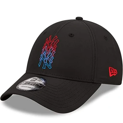 Image of New Era Men&#039;s Stack Logo 9forty Baseball Cap, Black, Standard Size