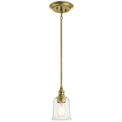 Image of Waverly 1 Light Mini Pendant, Natural Brass, E27