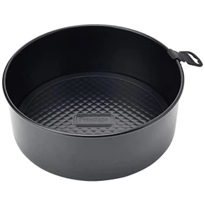 Image of Prestige Inspire Non Stick Round Cake Tin with Loose Base 25.5cm 10 Inch Tins for Baking, Freezer &amp; Dishwasher Safe, Carbon Steel Bakeware, Black, 25.5 x 9.5cm