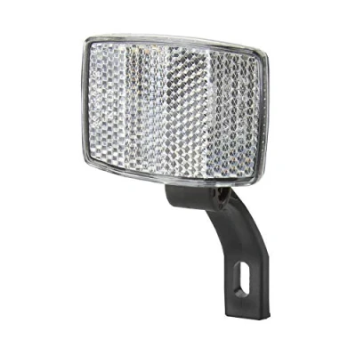 Image of cyclingcolors bike front reflector white with adjustable mounting bracket bicycle MTB