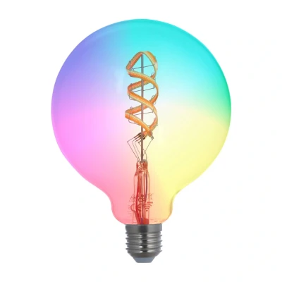 Image of LUUMR Smart LED, E27, G125, 4W, RGB, Tuya, WLAN, clear, CCT