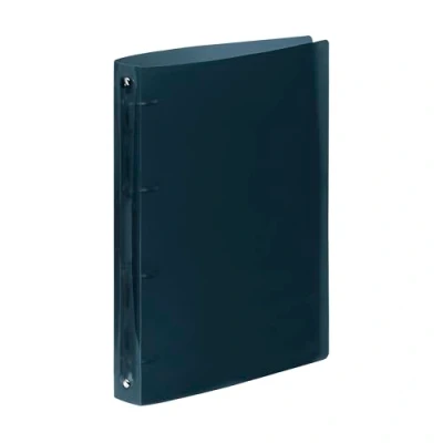 Image of Viquel A4 Soft Ring Binder with 4 Rings 3.5 cm Spine Translucent Black