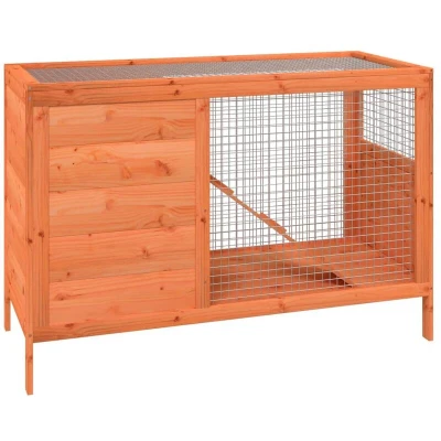 Image of vidaXL Rabbit Hutch Brown 103x44x69.5 cm Solid Wood Pine