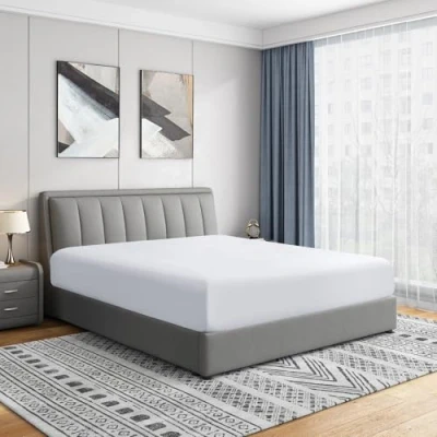 Image of Luxury Queen fitted sheet brushed microfiber, White