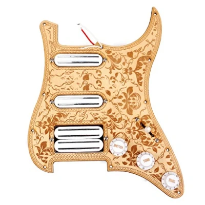 Image of Alnicov 3 Ply SSH Prewired Loaded Pickguard Set Alnico V Humbucker Pickups Maple Back Plate Scratch for Strat ST Style Electric Guitar